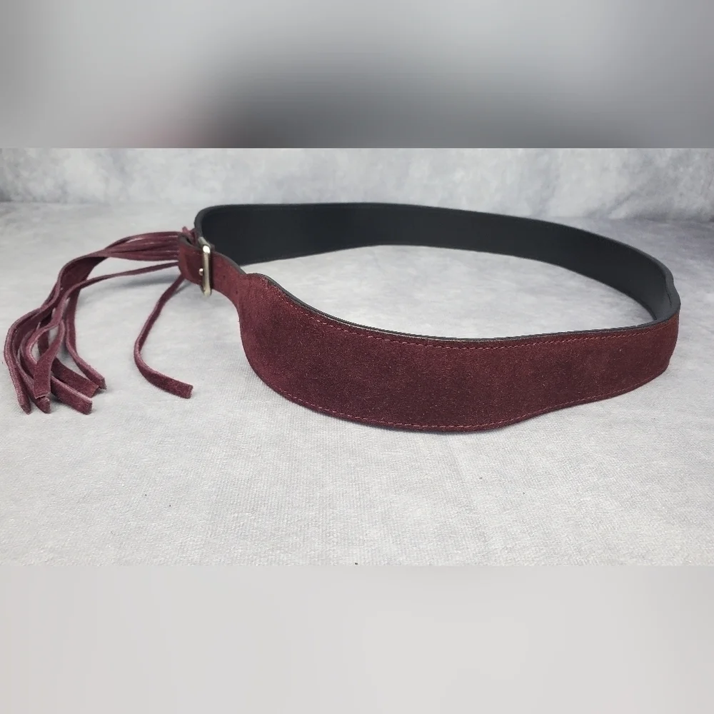 Burberry‎ Women's Maroon Suede belt Made In Italy Size 36